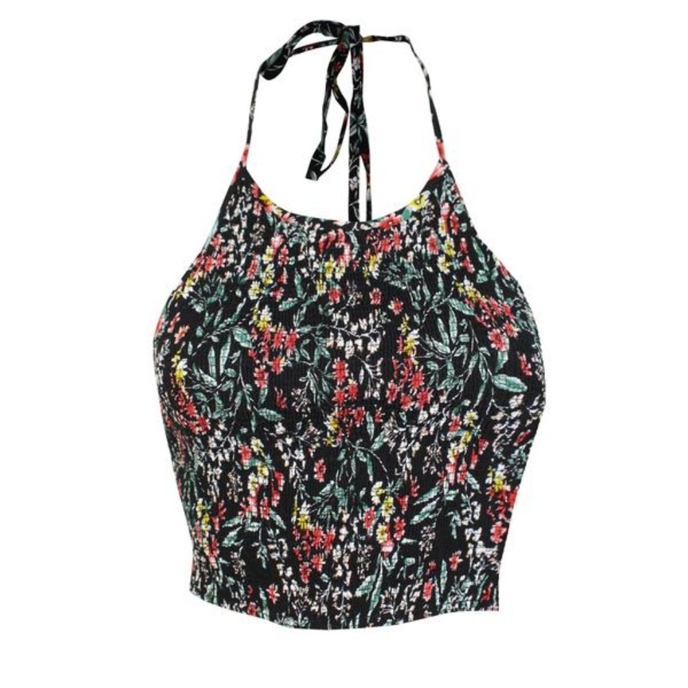 The Hanger Printed Halter Crop Top